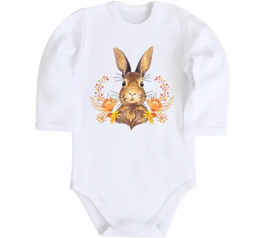 Детский боди Осінній заєць Белый фото