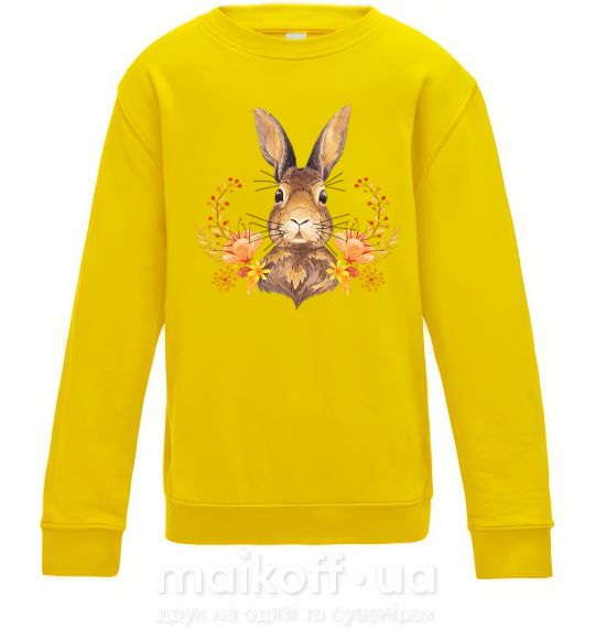Дитячий світшот Осенний заяц Сонячно жовтий фото