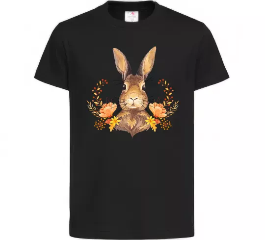 Детская футболка Осінній заєць Черный фото