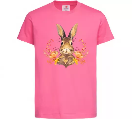 Детская футболка Осінній заєць Ярко-розовый фото