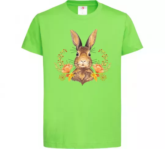 Детская футболка Осінній заєць Лаймовый фото
