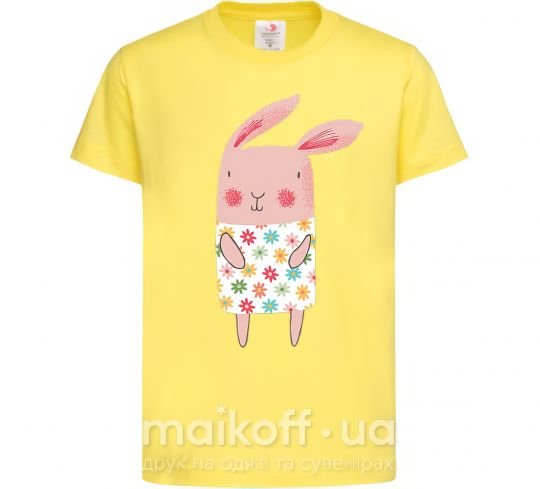 Дитяча футболка Крольчиха в платье Лимонний фото