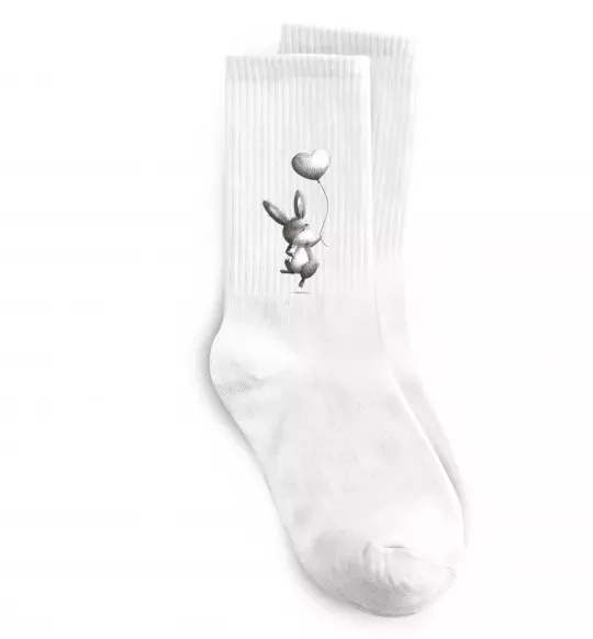 Шкарпетки Зайчик з кулькою Білий фото