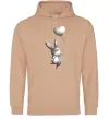 Мужская толстовка (худи) Зайчик з кулькою Песочный фото