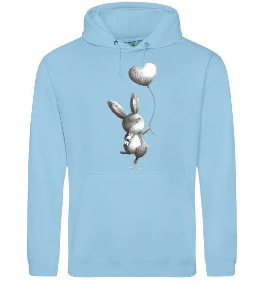 Мужская толстовка (худи) Зайчик з кулькою Голубой фото
