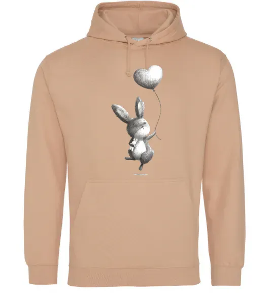 Женская толстовка (худи) Зайчик з кулькою Песочный фото