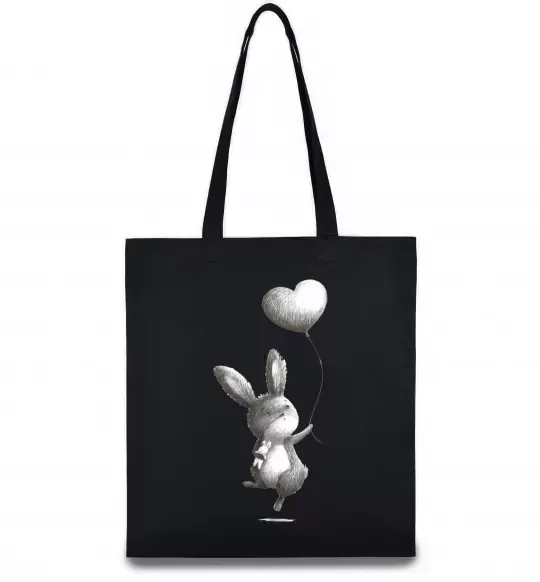 Эко-сумка Зайчик з кулькою Черный фото