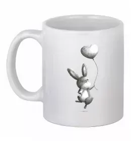 Чашка керамическая Зайчик їсть рамен Белый фото