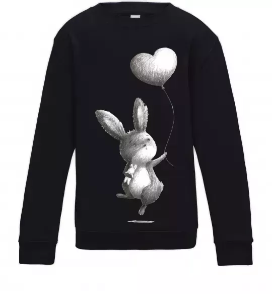 Детский Свитшот Зайчик з кулькою Черный фото