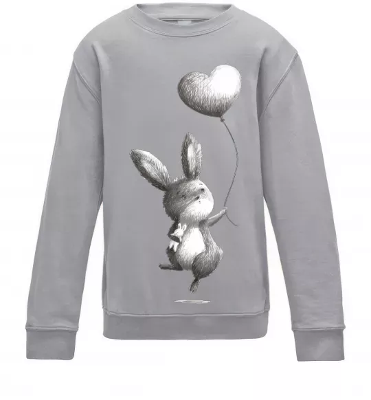 Детский Свитшот Зайчик з кулькою Серый меланж фото