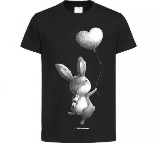 Дитяча футболка Зайчик з кулькою Чорний фото