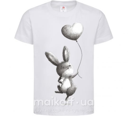 Детская футболка Зайчик с шариком Белый фото