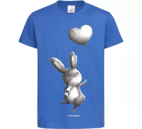 Дитяча футболка Зайчик з кулькою Яскраво-синій фото