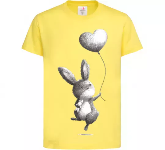 Дитяча футболка Зайчик з кулькою Лимонний фото