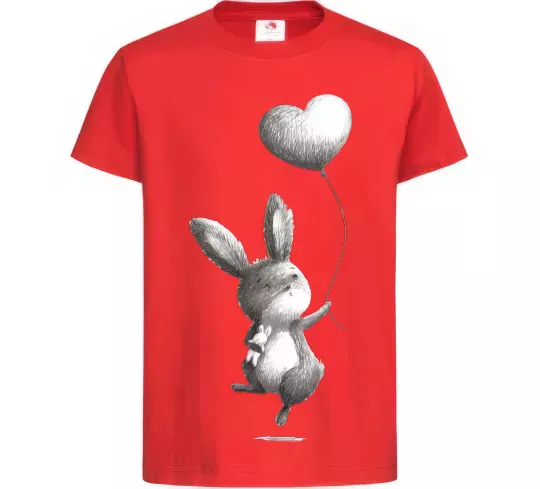 Дитяча футболка Зайчик з кулькою Червоний фото