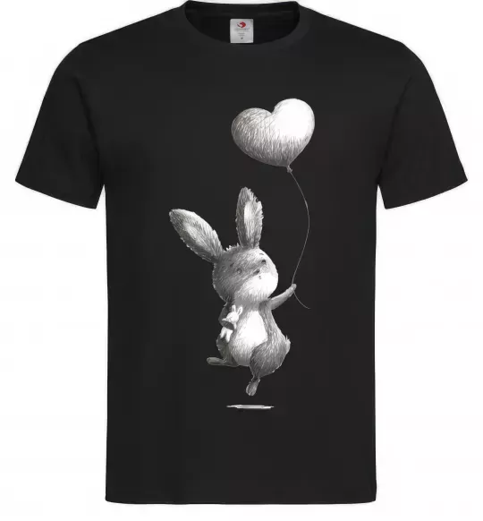 Мужская футболка Зайчик з кулькою Черный фото