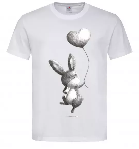 Мужская футболка Зайчик з кулькою Белый фото