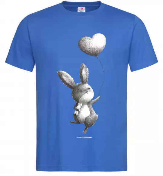 Мужская футболка Зайчик з кулькою Ярко-синий фото