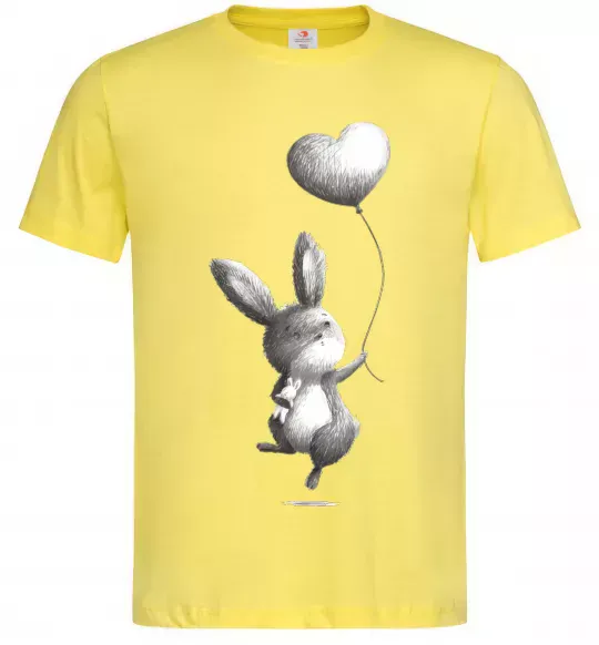 Мужская футболка Зайчик з кулькою Лимонный фото