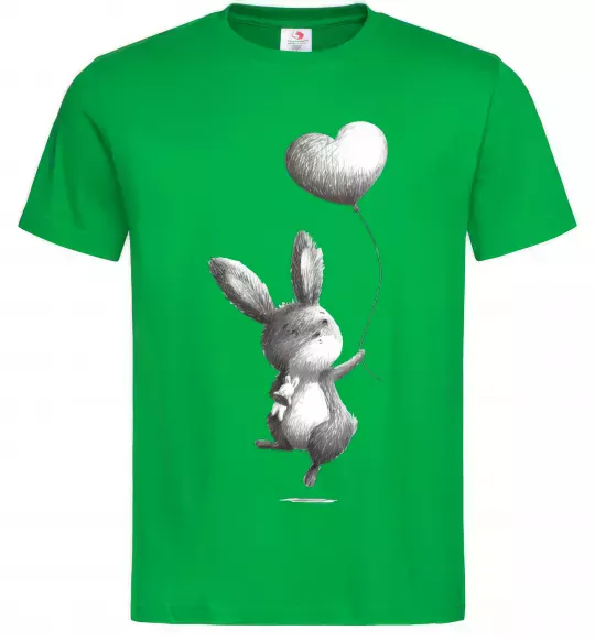 Мужская футболка Зайчик з кулькою Зеленый фото
