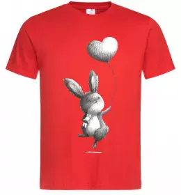 Мужская футболка Зайчик з кулькою Красный фото