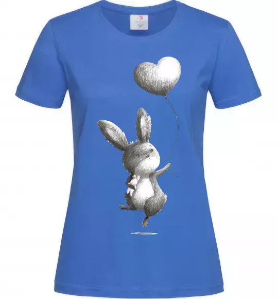 Женская футболка Зайчик з кулькою Ярко-синий фото