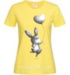 Женская футболка Зайчик с шариком Лимонный фото