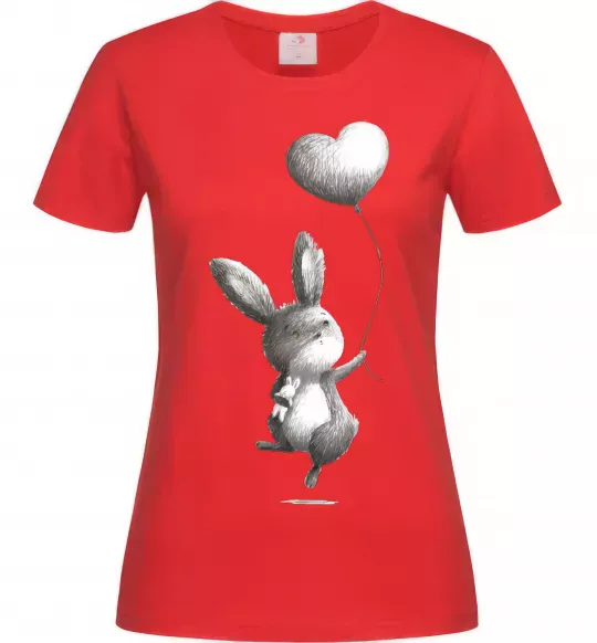Женская футболка Зайчик з кулькою Красный фото