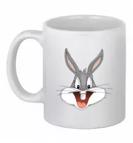 Чашка керамическая Зайчик їсть рамен Белый фото