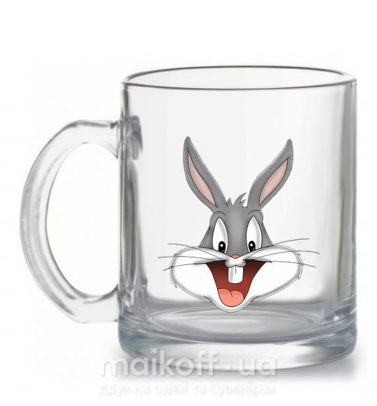 Чашка стеклянная Бакс Банни голова Прозрачный фото