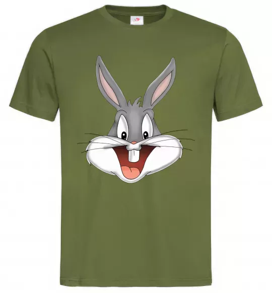 Чоловіча футболка Бакс Банні голова Оливковий фото