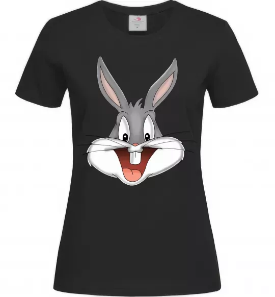 Женская футболка Бакс Банні голова Черный фото