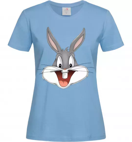 Женская футболка Бакс Банні голова Голубой фото