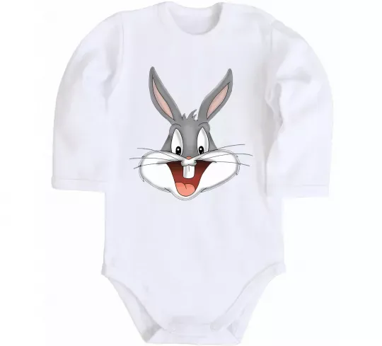 Детский боди Бакс Банні голова Белый фото