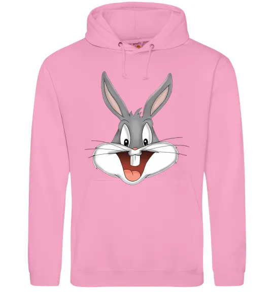 Мужская толстовка (худи) Бакс Банні голова Розовый фото