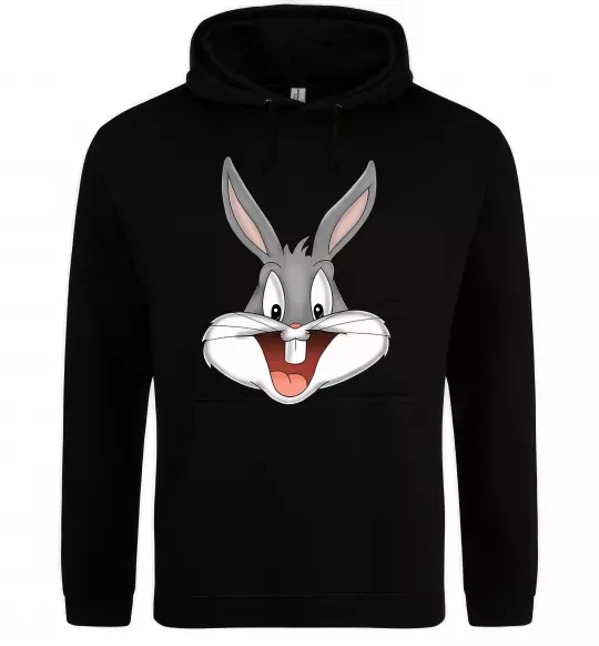 Мужская толстовка (худи) Бакс Банні голова Черный фото