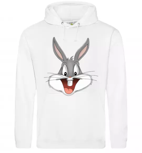 Женская толстовка (худи) Бакс Банні голова Белый фото