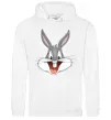 Женская толстовка (худи) Бакс Банні голова Белый фото