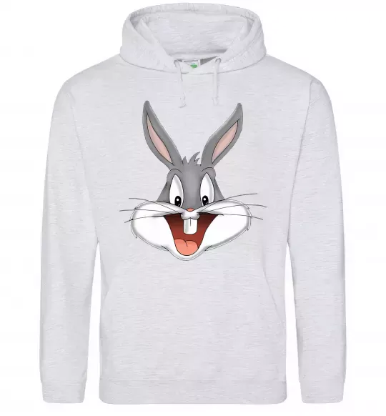 Женская толстовка (худи) Бакс Банні голова Серый меланж фото