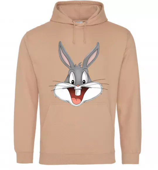 Женская толстовка (худи) Бакс Банні голова Песочный фото