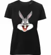 Женская премиум футболка Бакс Банні голова Черный фото