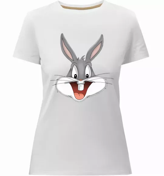 Женская премиум футболка Бакс Банні голова Белый фото