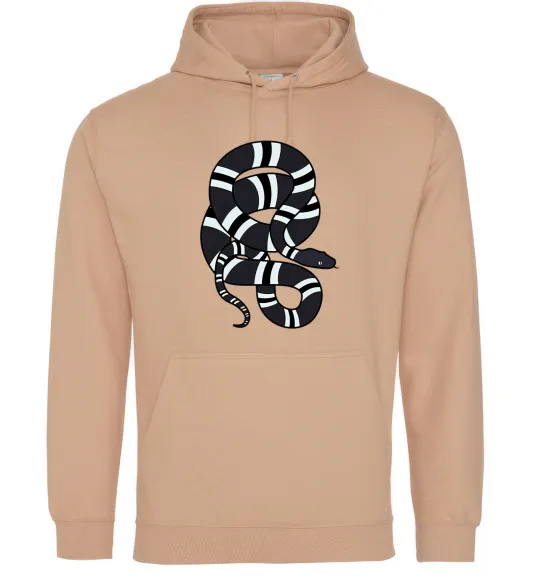 Чоловіча толстовка (худі) Сірий полосатий змій Пісочний фото