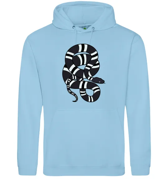 Мужская толстовка (худи) Сірий полосатий змій Голубой фото