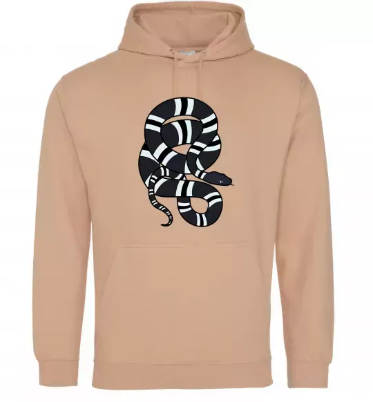 Женская толстовка (худи) Сірий полосатий змій Песочный фото