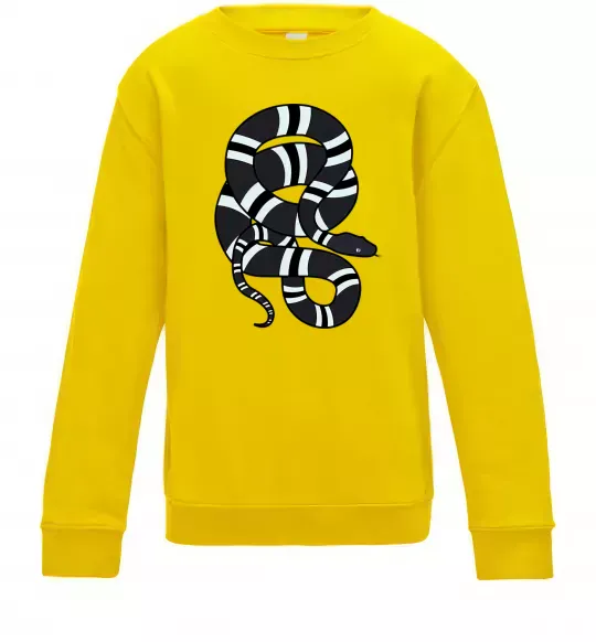 Дитячий світшот Сірий полосатий змій Сонячно жовтий фото