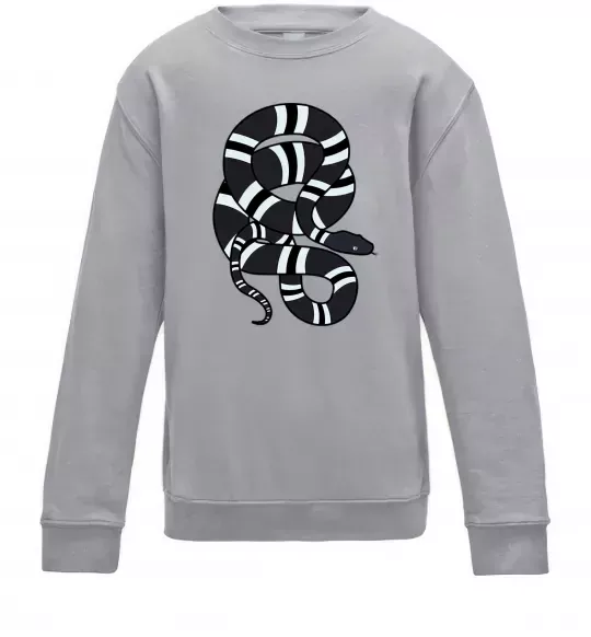 Дитячий світшот Сірий полосатий змій Сірий меланж фото