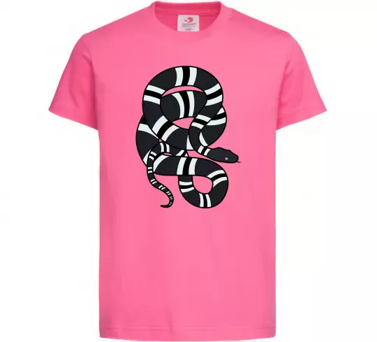 Детская футболка Сірий полосатий змій Ярко-розовый фото
