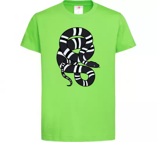 Детская футболка Сірий полосатий змій Лаймовый фото