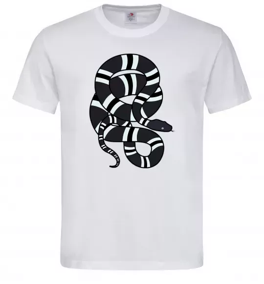 Мужская футболка Сірий полосатий змій Белый фото